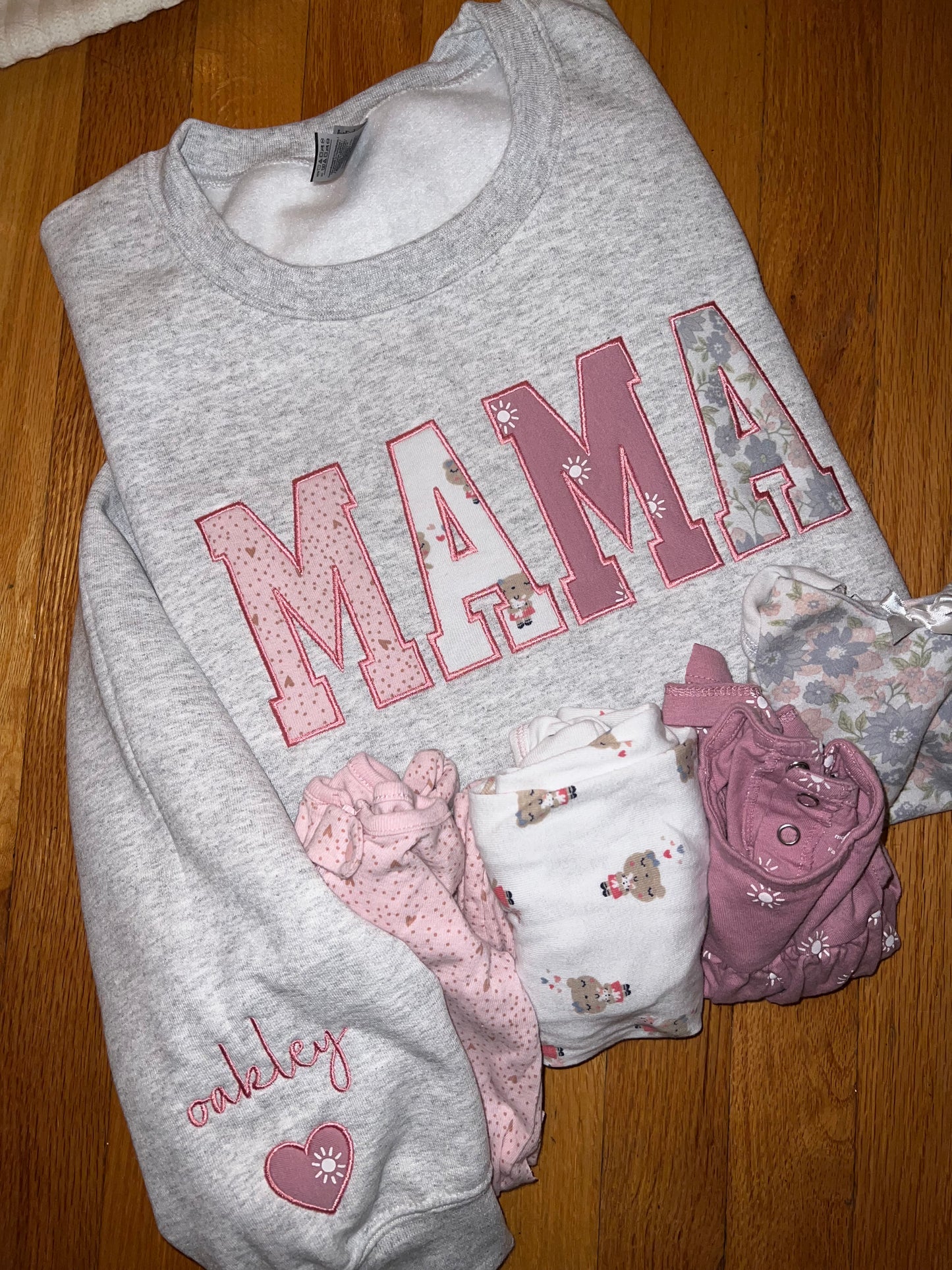 Personalized Appliqué Sweatshirts (keepsake items used)