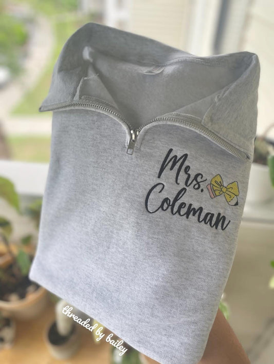 Pencil Bow w/ teacher name