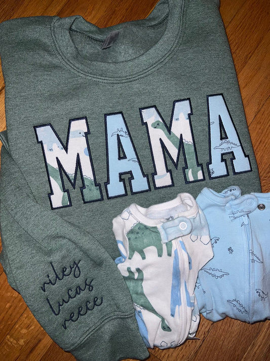 Personalized Appliqué Sweatshirts (keepsake items used)
